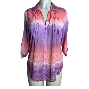 Vintage America Blues Button Blouse Size Medium (Preowned)